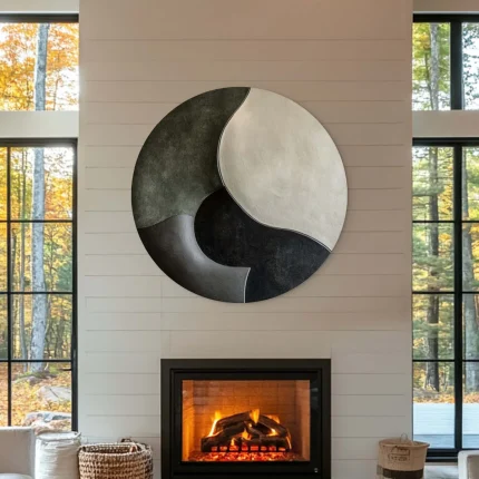 Minimalist Yin-Yang Inspired 3D Art