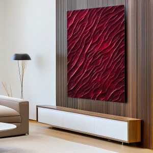 Red Rippled Abstract Texture Art