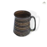 Rustic Dark Brown PotteryDen Beer Mug | Height 12 cm | Diameter 9 cm | Hand Painted | Set of 1 | Ceramic Pottery | Ideal for drinking beer - Image 2