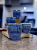 Ocean blue shaded PotteryDen Kulhad - 100 ml| Hand Painted | Set of 4 | Ceramic Pottery | Ideal for Tea Coffee and cold beverage - Image 3