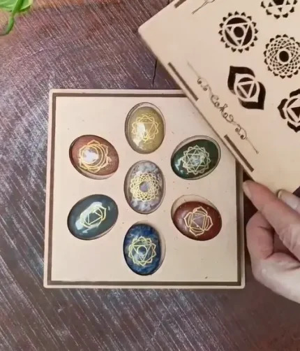 Seven Chakra Engraved Symbols Stone